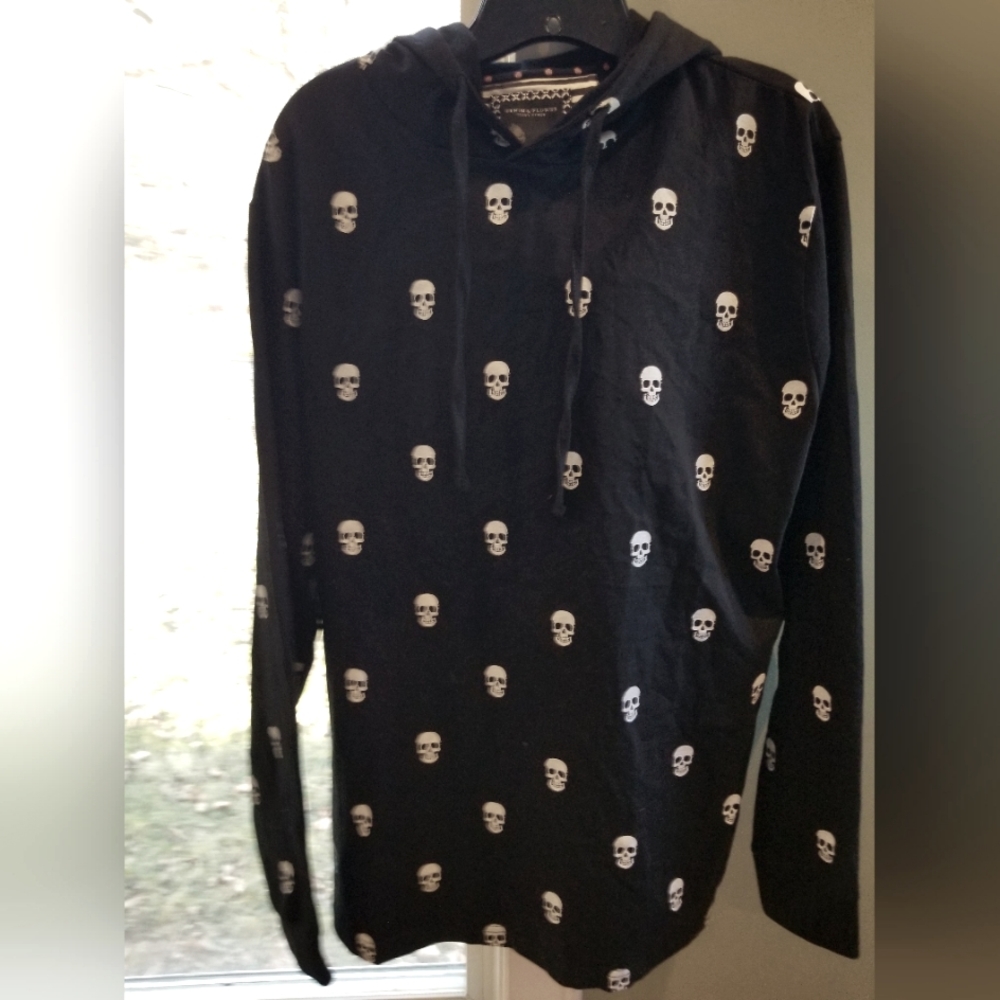 Denim & Flower Ricky Singh Skull Hoodie size Large 100% Cotton Mens/Womans Large